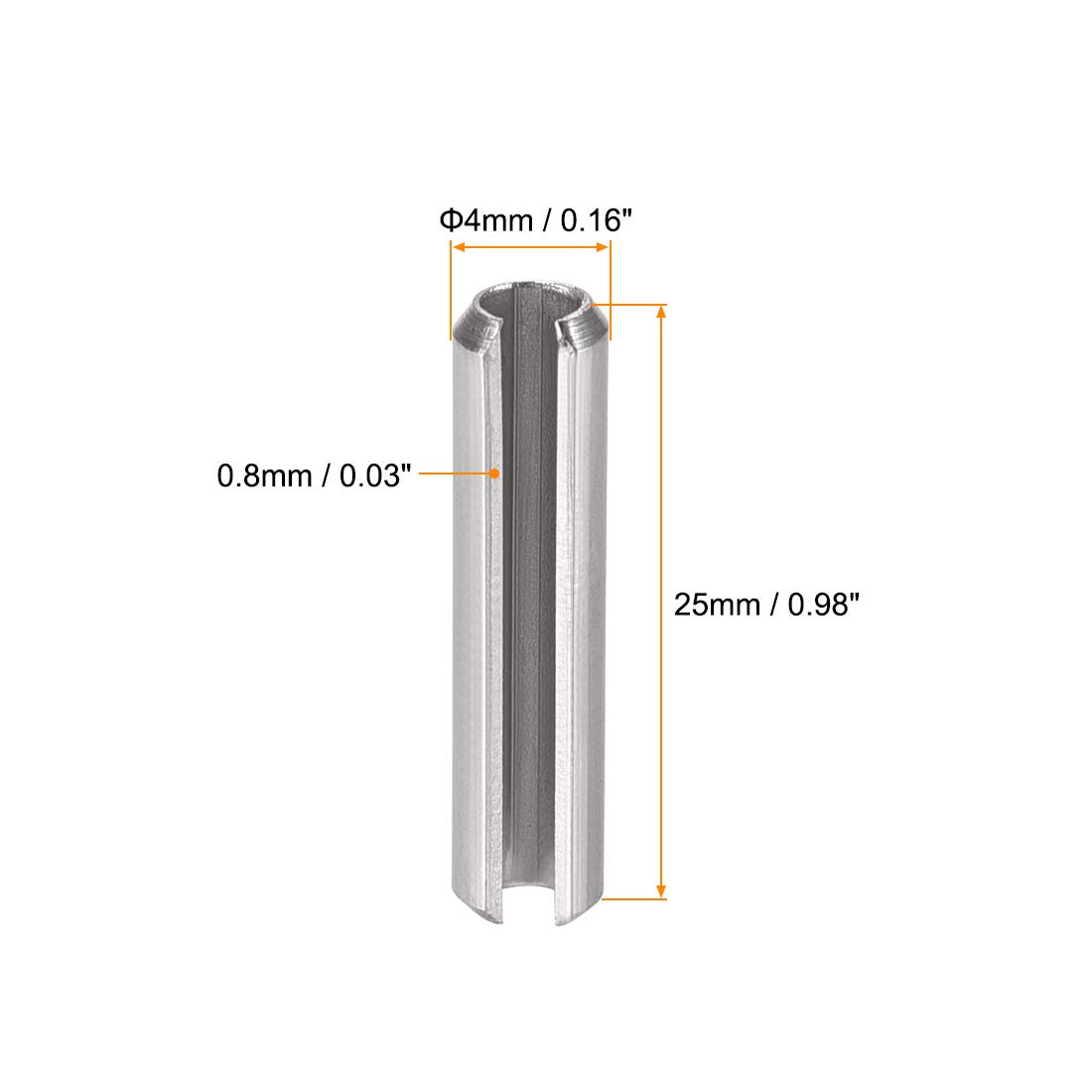 Amazon.com: uxcell Slotted Spring Pin - M4 x 25mm 304 Stainless